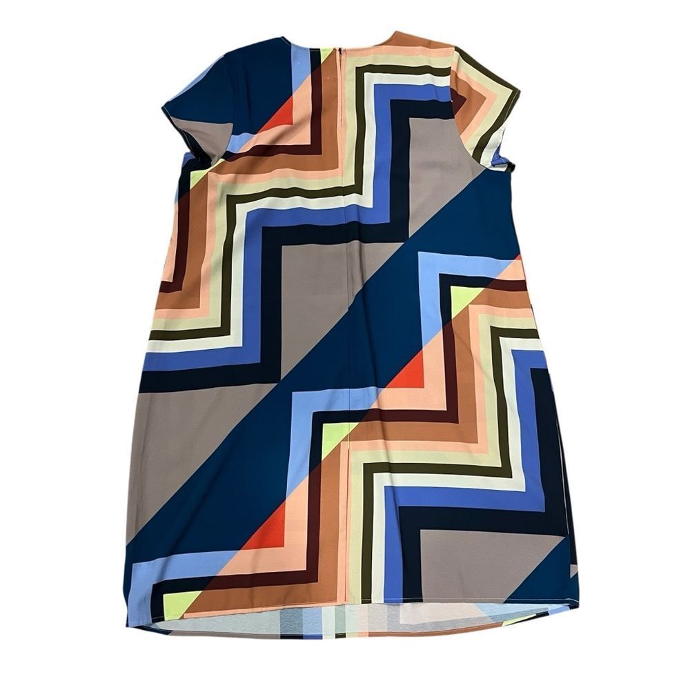 Eloquii Multicolor Geometric Pattern Striped Shif… - image 6